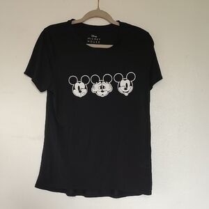 Disney Black Mickey Mouse Short Sleeve Top Size XL